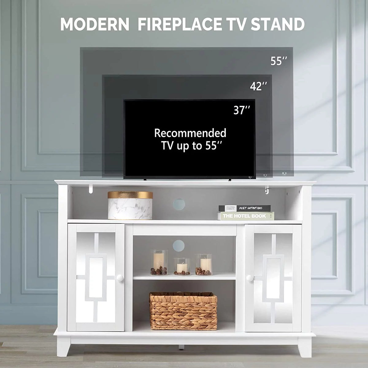 White TV Stand Entertainment Center R880