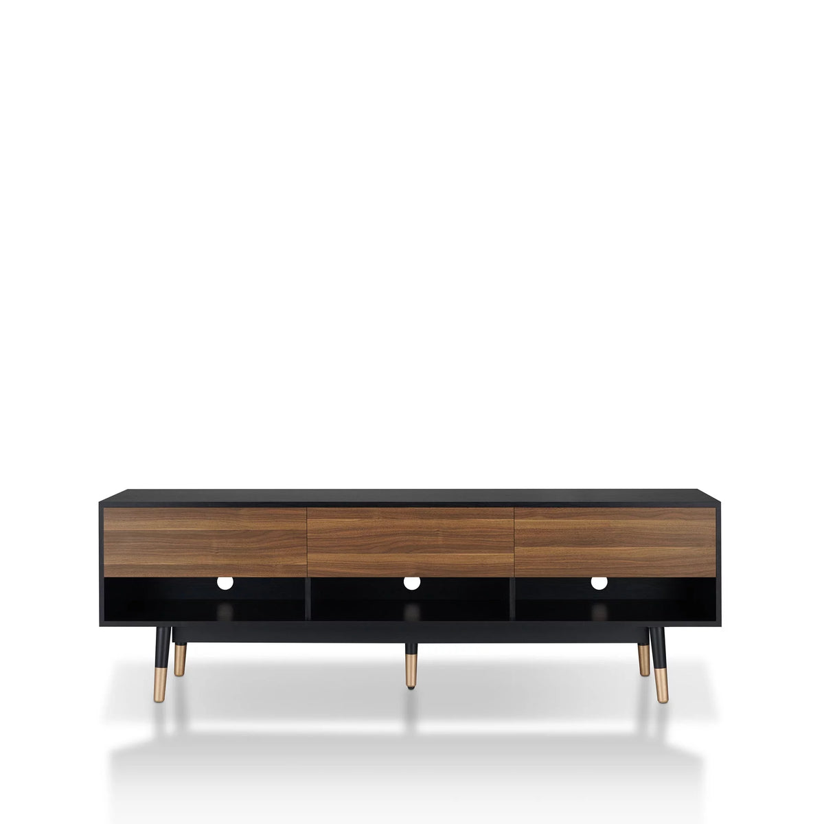 Black 71-inch 3-Shelf TV Console B4070