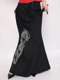 Dark Fish Tail Midi Skirts R450670
