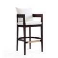 Ivory and Dark Walnut Beech Wood Barstool Z1863