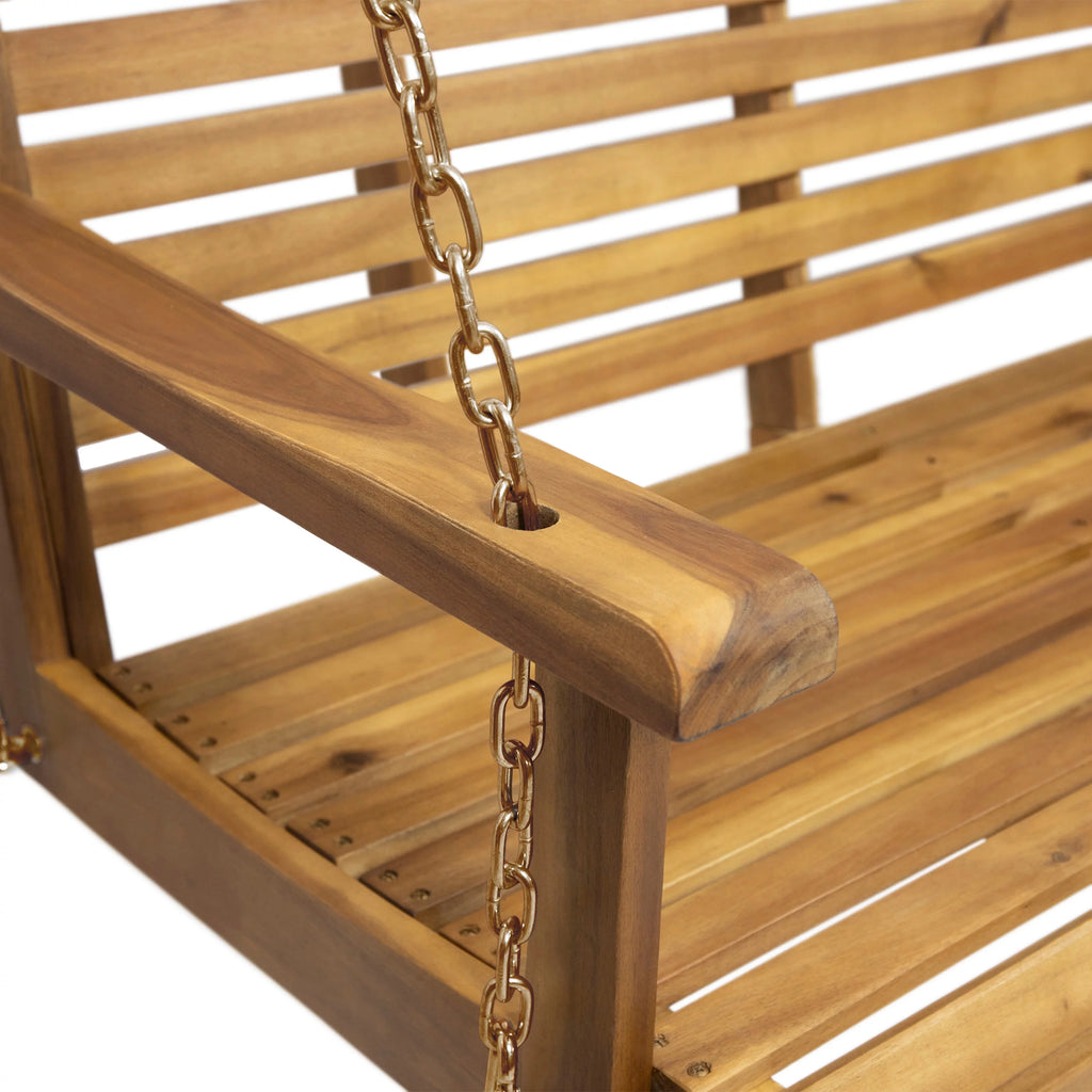 Teak Acacia Wood Porch Swing F8012