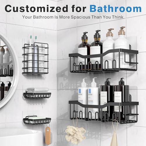 5 Pack Rustproof Stainless Steel Adhesive Shower Caddy R685