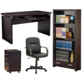 4-Piece Desk Bookcase Office Chair and Mobile File Cabinet Set Y544919