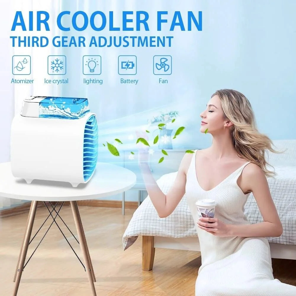 Portable USB Air Conditioners Fan Evaporative Mini Humidifier with Ice Tray Z761276