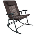 Black XL Oversize Padded Folding Rocking Camping Chair K76718