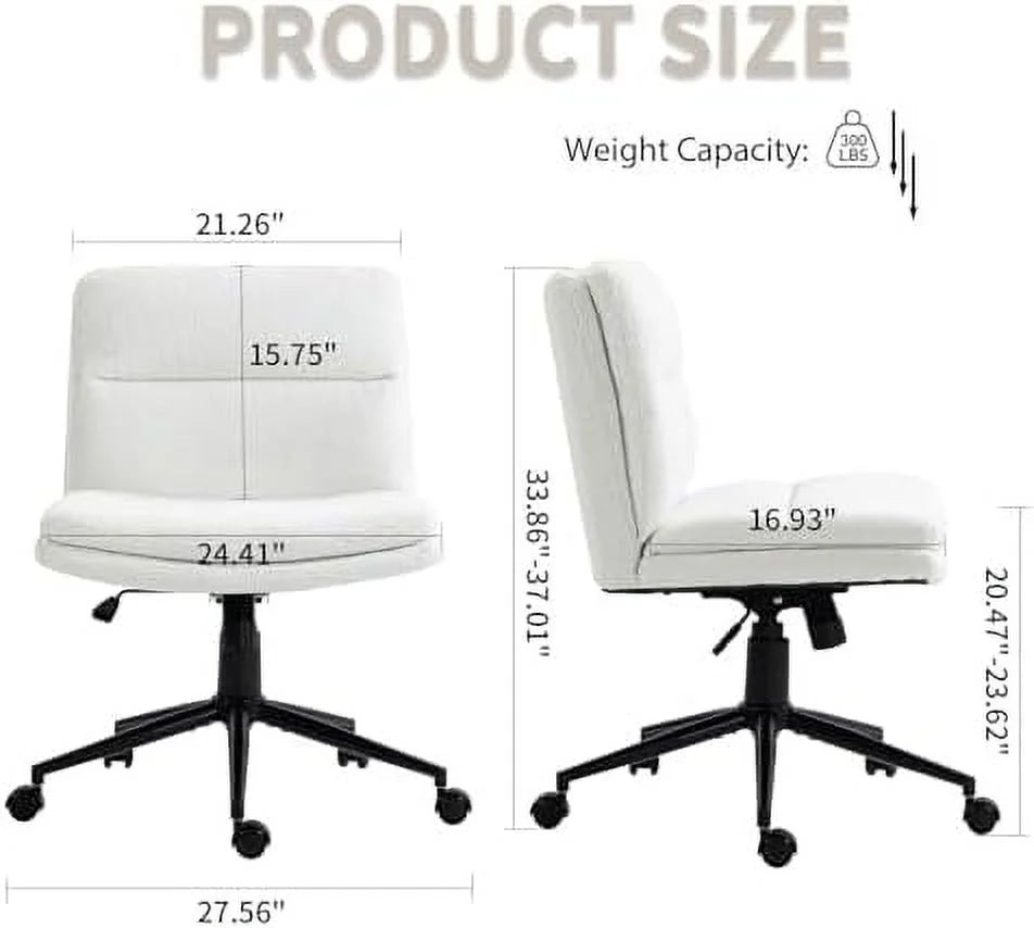 Black Armless Fabric Office Chair with Wheels V95735