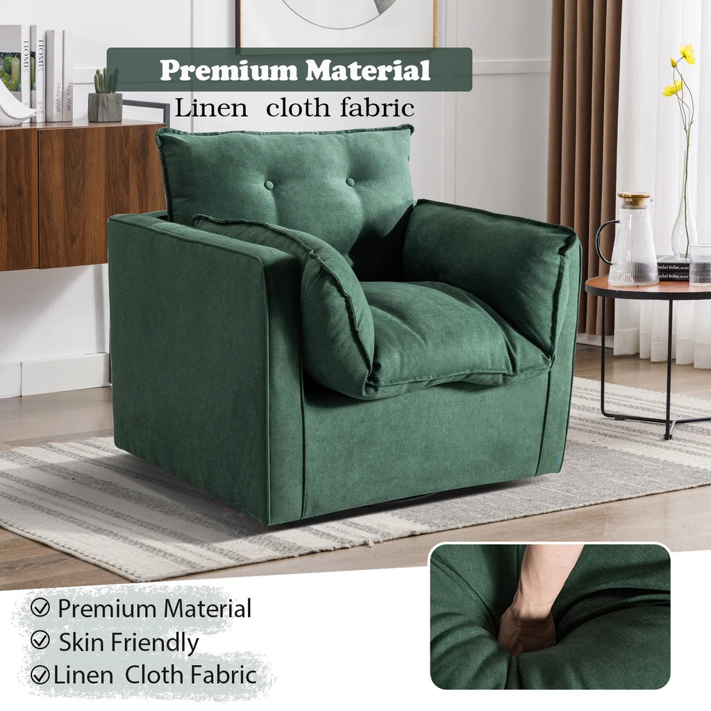 Green Upholstered Swivel Accent Chair R6436