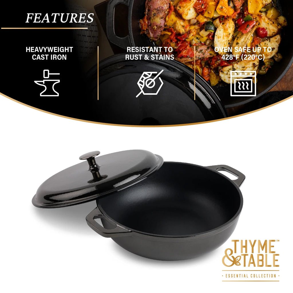 5.2 QT Enameled Cast Iron Braiser T382