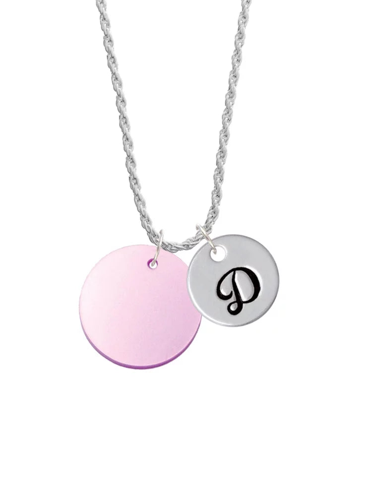 Light Purple Imitation Pearl Initial Charm Necklace A4670