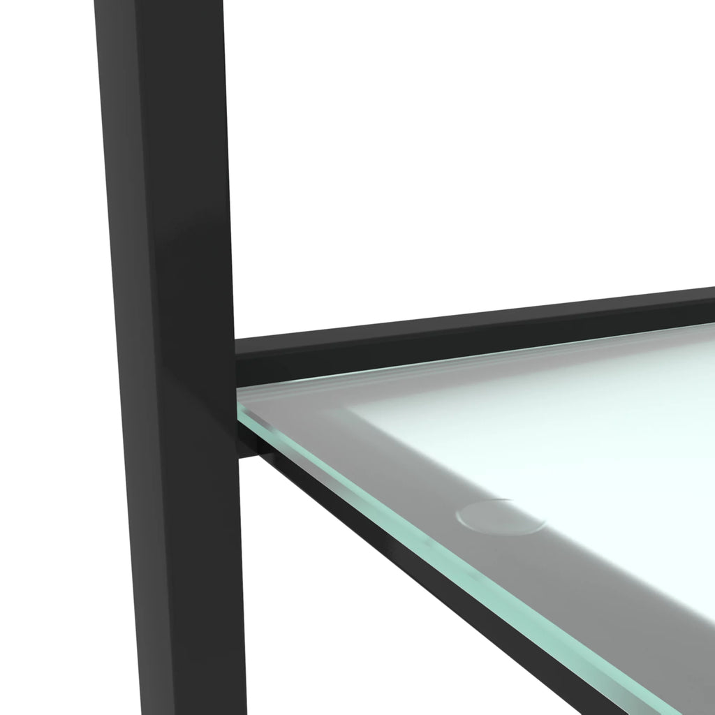 Set of 2 Tempered Glass Square Side Table Y6029