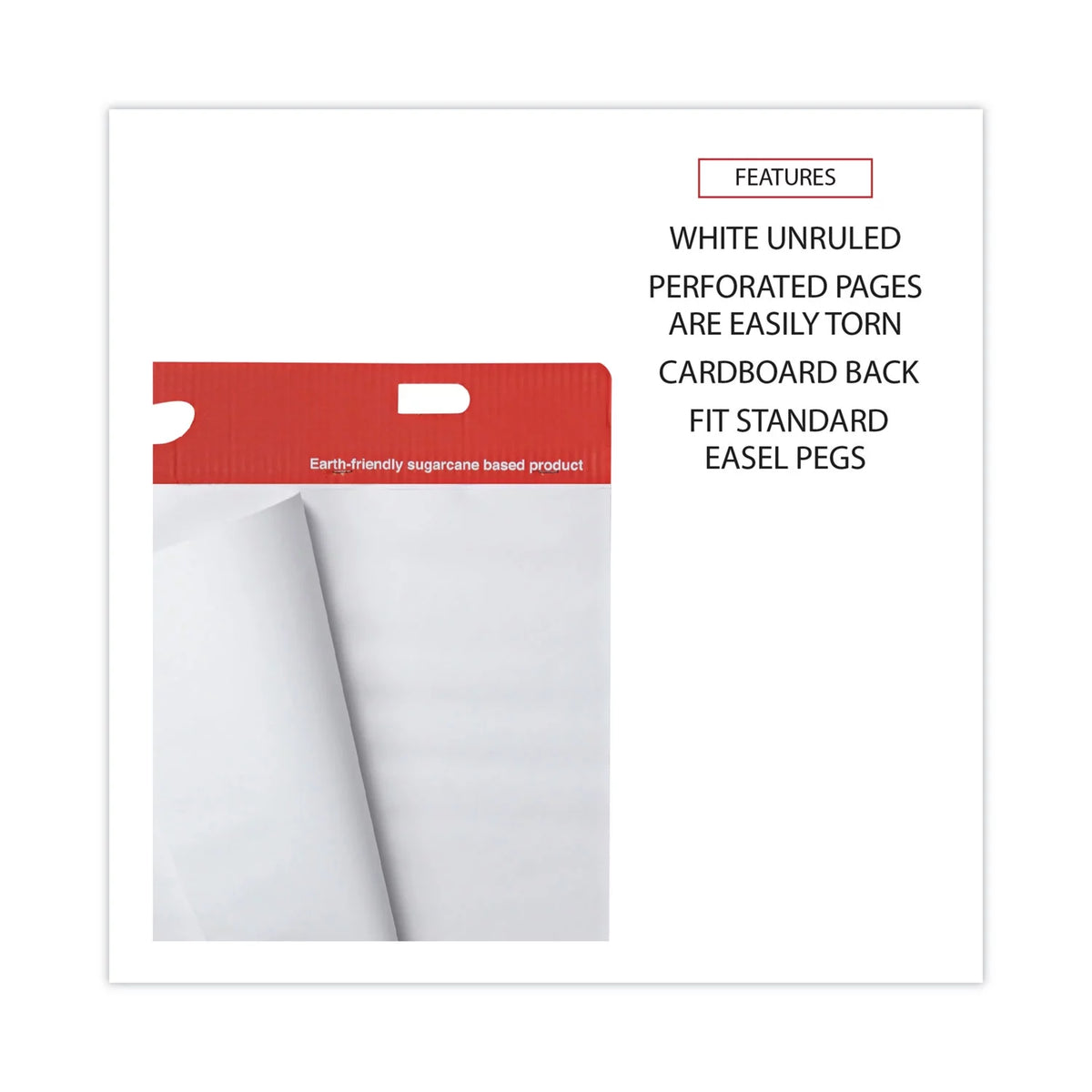 Sugarcane Based Easel Pads, Unruled, 27 x 34, White, 50 Sheets T287