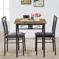 3-Piece Wooden Dining Table Set with 2 Pu Cushion Chairs X26339