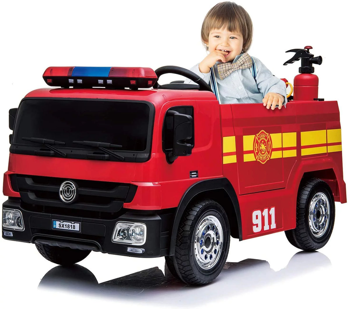 12V Battery Powered Ride On Fire Truck A135641