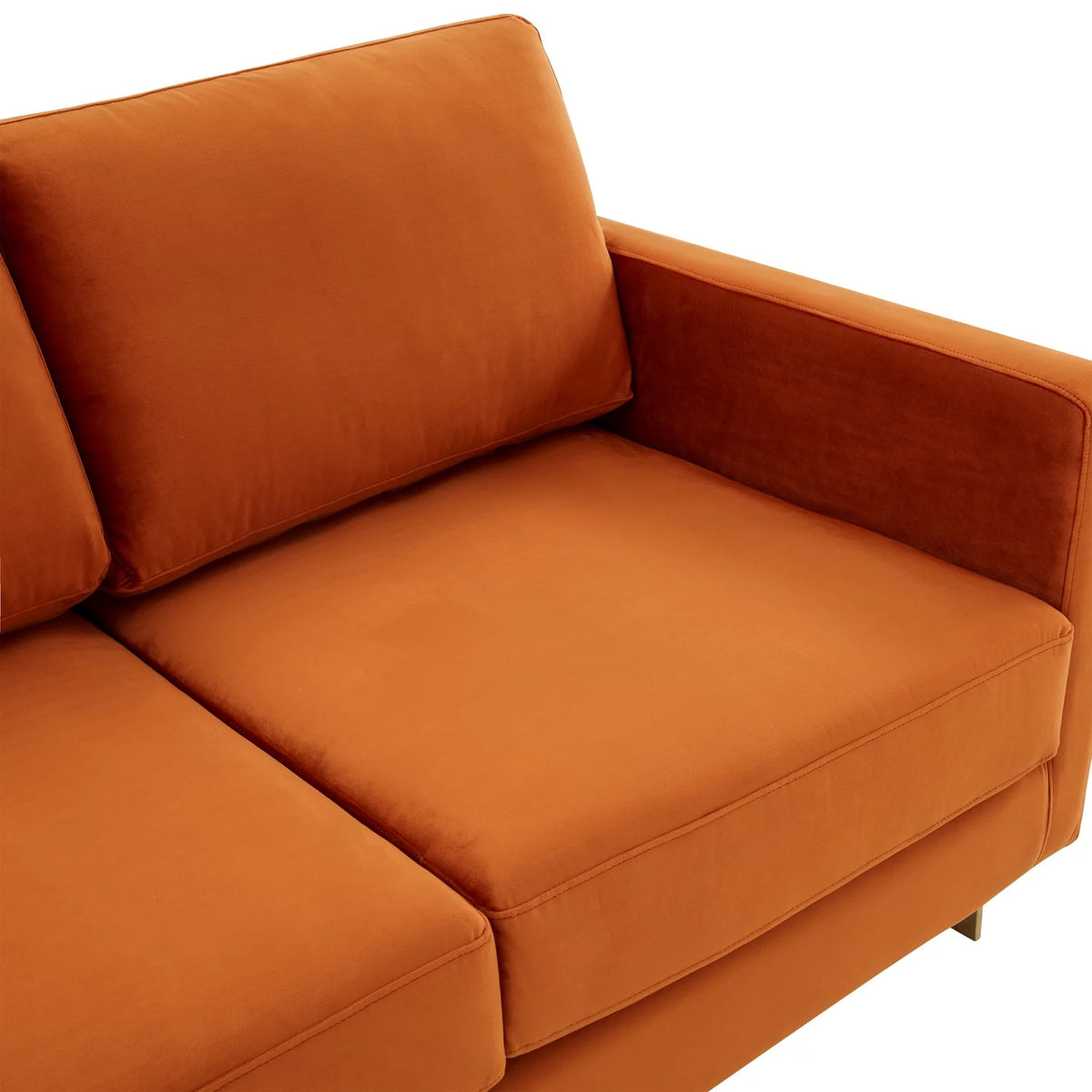 Upholstered Velvet Loveseat with Gold Frame B191126
