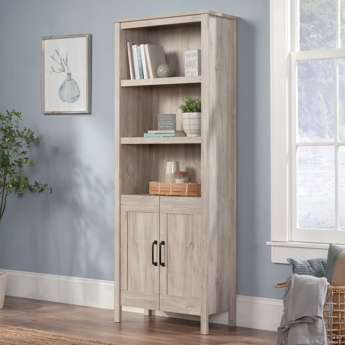Engineered Wood Bookcase with Doors L67025