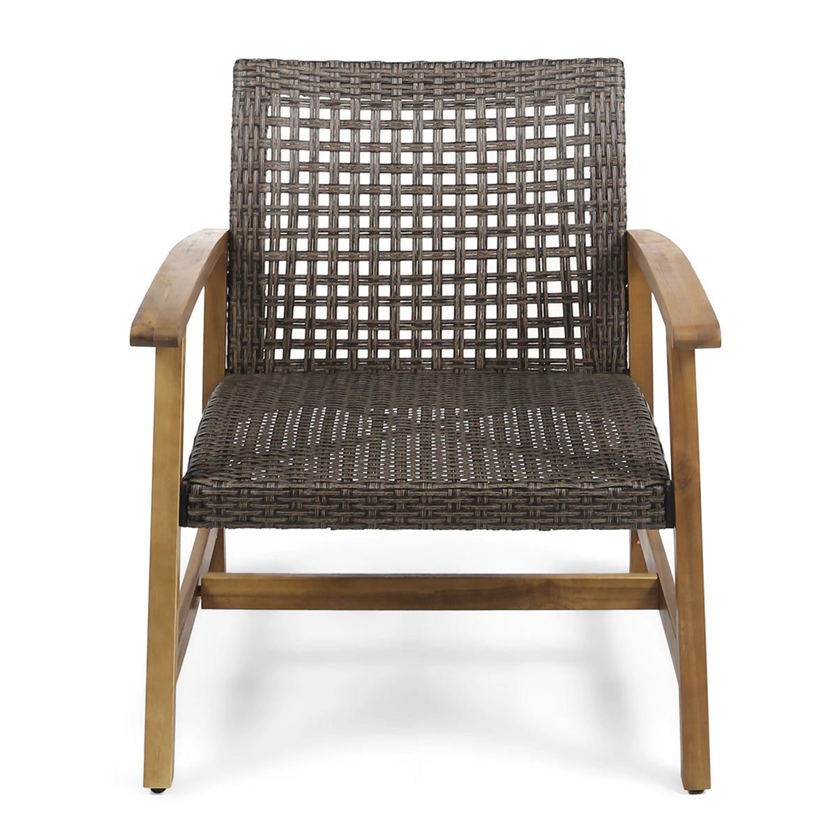Wood and Wicker Club Chairs, Set of 2 B998267