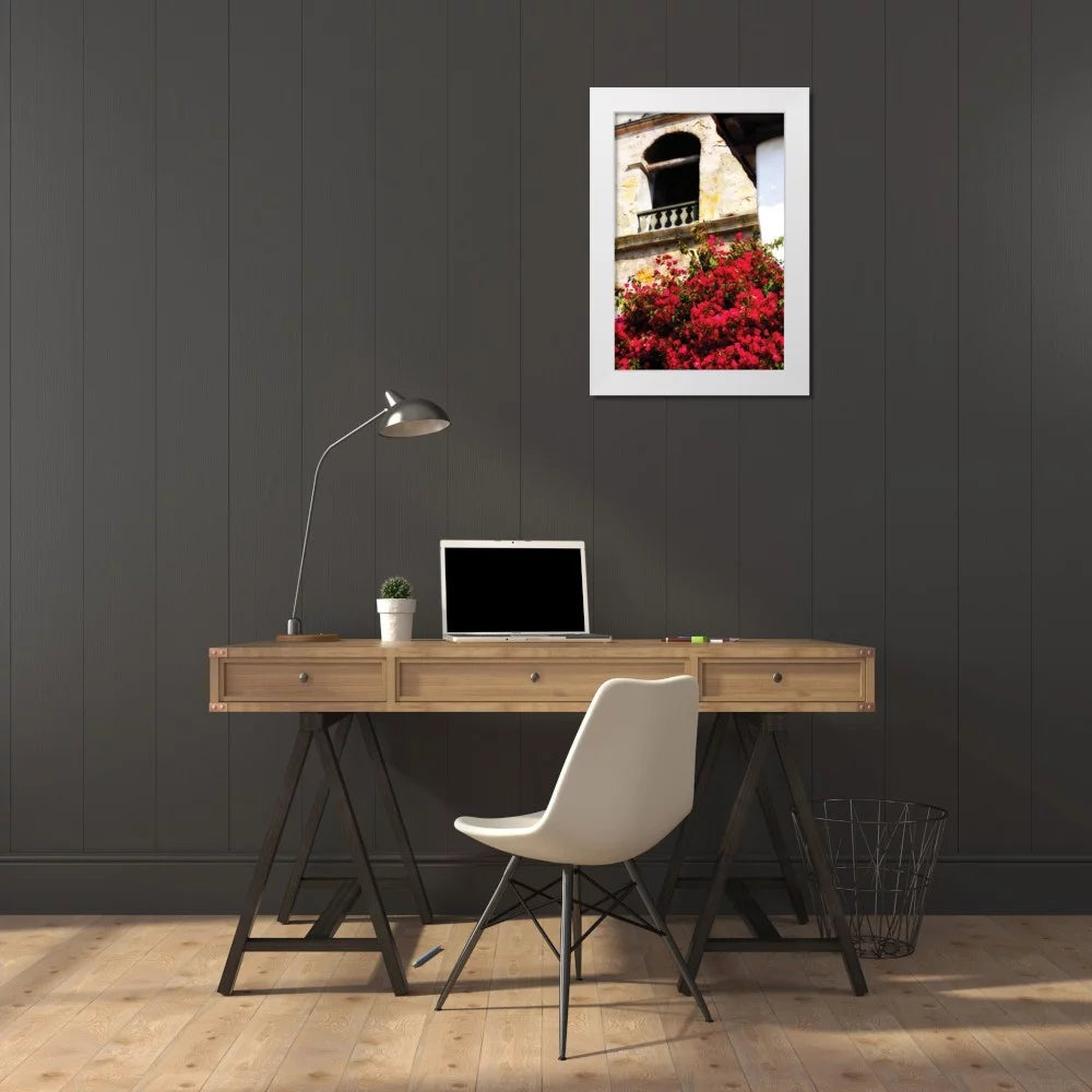 White Modern Wood Framed Art Print Q310