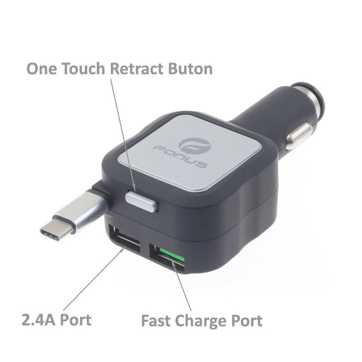 Retractable Mono Earphone with Car Charger Y619