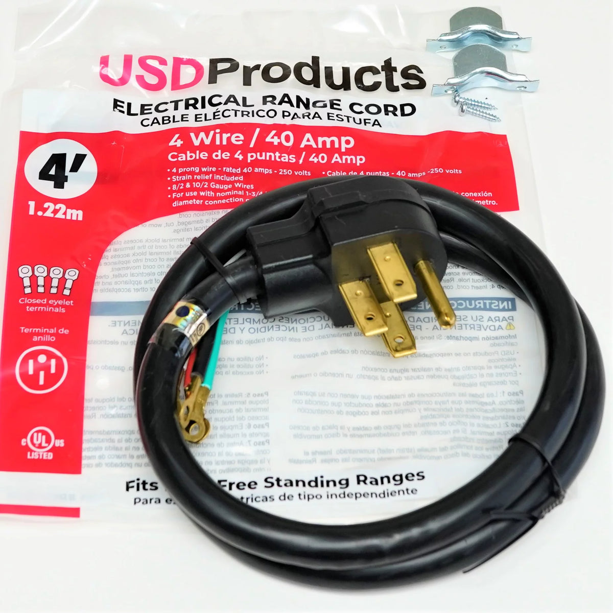 Electric Range Oven Power Cord 4 Prong 40 Amp U456546