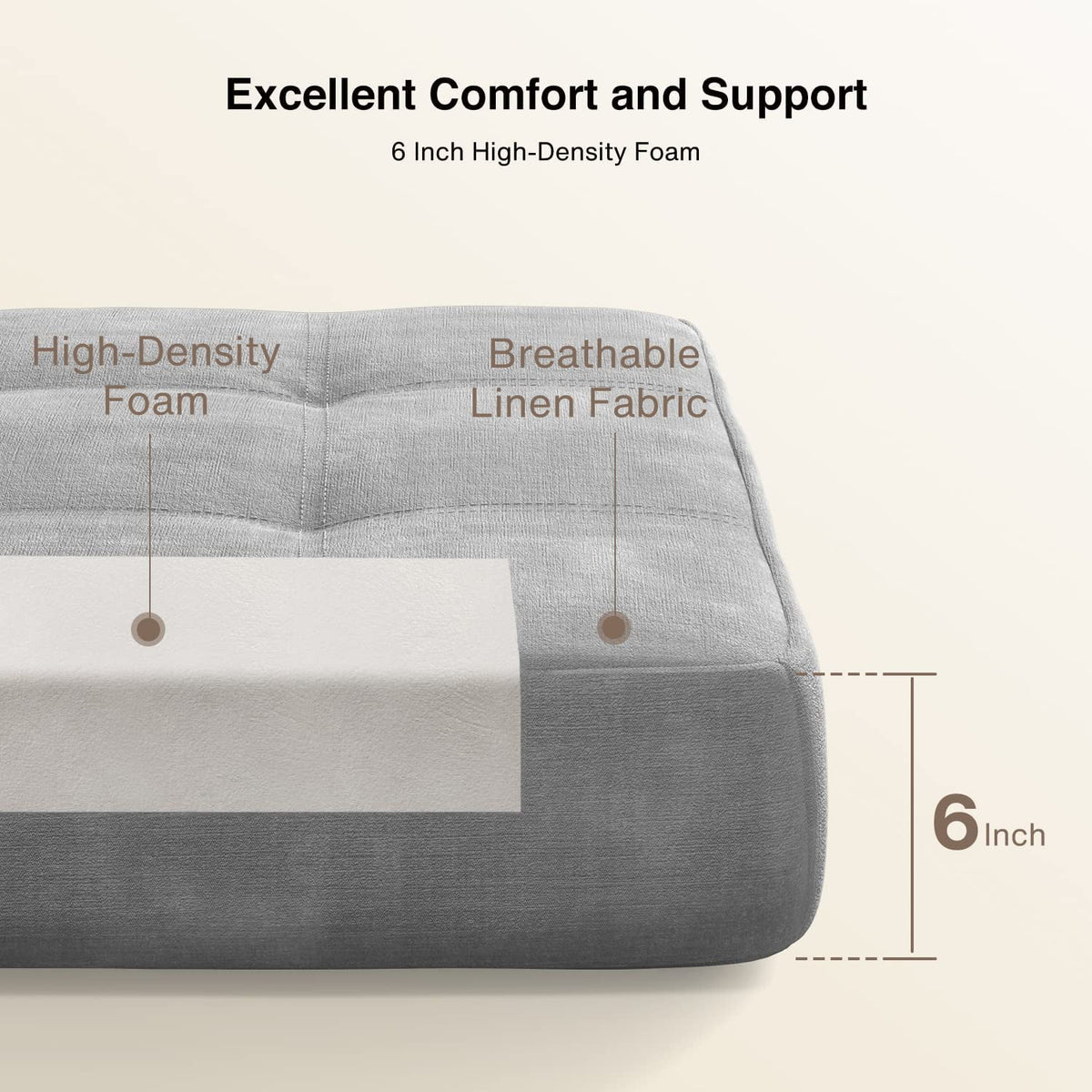 Light Gray Sleeper Sofa Bed A791569