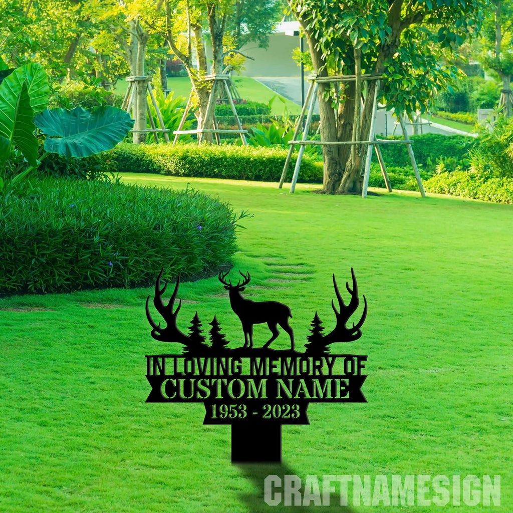 Custom Deer Hunting Memorial Stake R6081