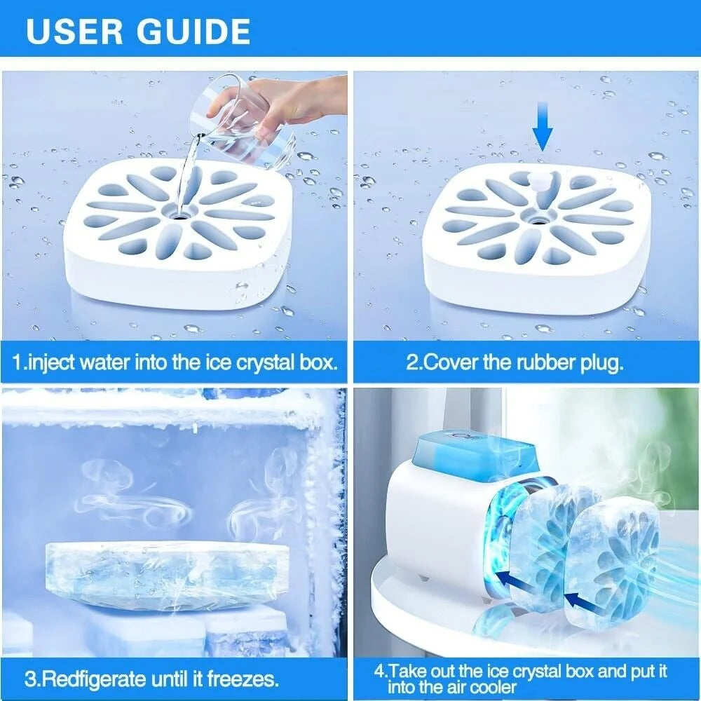 Portable USB Air Conditioners Fan Evaporative Mini Humidifier with Ice Tray Z761276