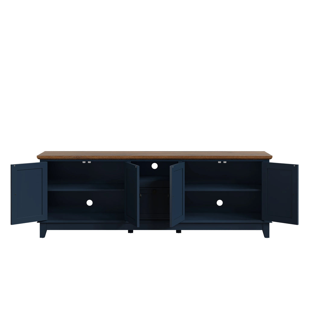 Navy Blue 72-Inch TV Stand with Adjustable Shelves L158