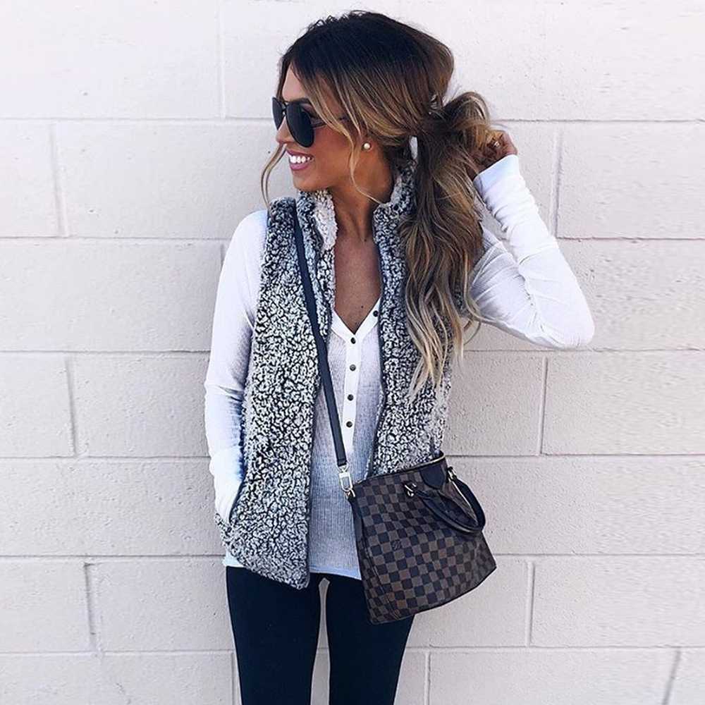 Faux Fur Sherpa Fleece Vest T665