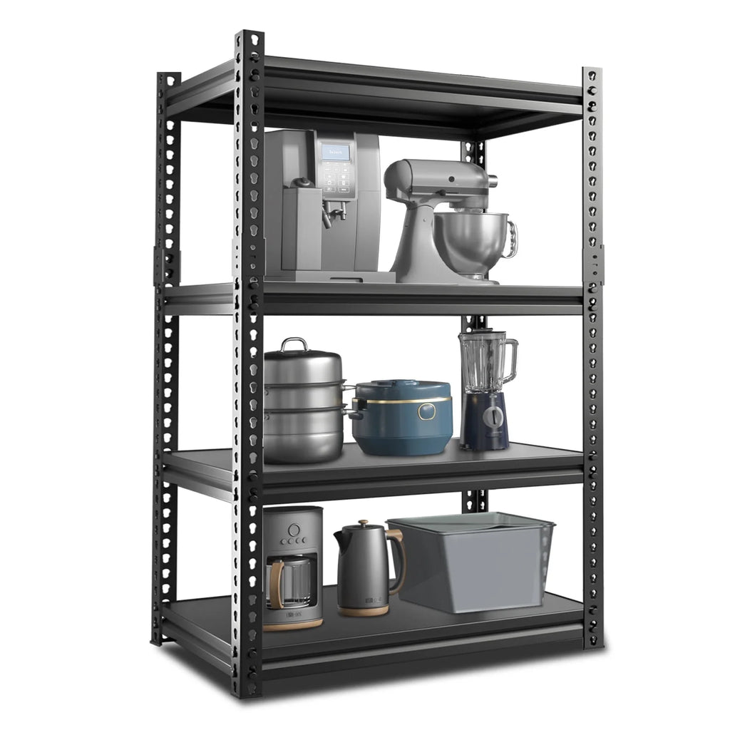 2 Packs 4 Tier Adjustable Metal Storage Shelves E97423