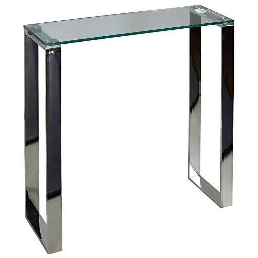 Small Glass and Stainless Steel Console Table B7264