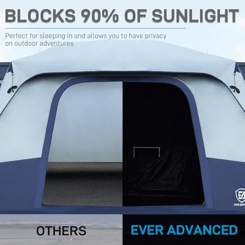 10 Person Blackout Camping Tent with Rainfly and Carry Bag P599377