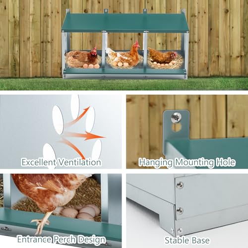 3-Tier Large Wooden Chicken Coop with Run and Nesting Boxes K41000