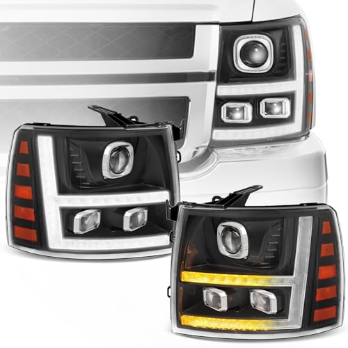 LED Projector DRL Headlight Assembly Black Housing Clear Reflector A93294