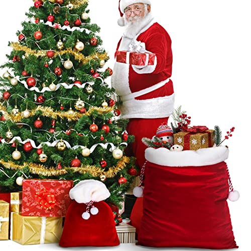 2 Pieces Velvet Drawstring Santa Bags W725