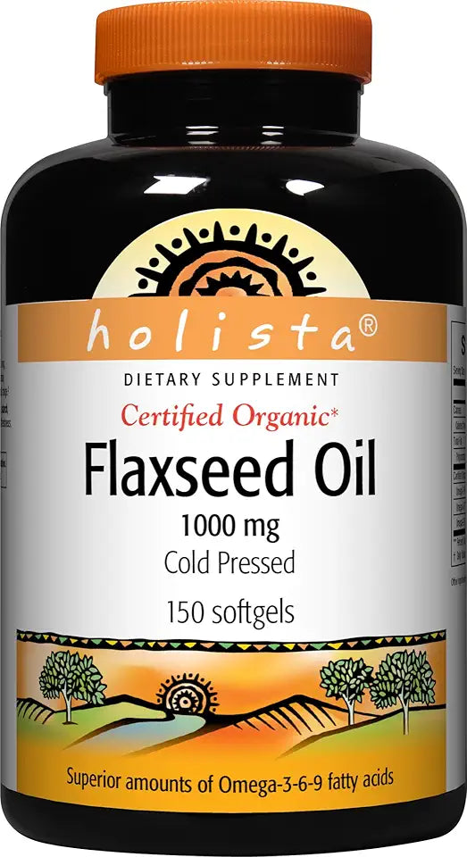 Flaxseed Oil 1000mg Cold Pressed Certified Organic 150-Count F35417