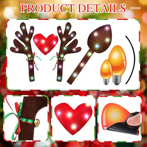 5 Pcs Car Reindeer Antlers & Nose Christmas Decor Kit Y698824