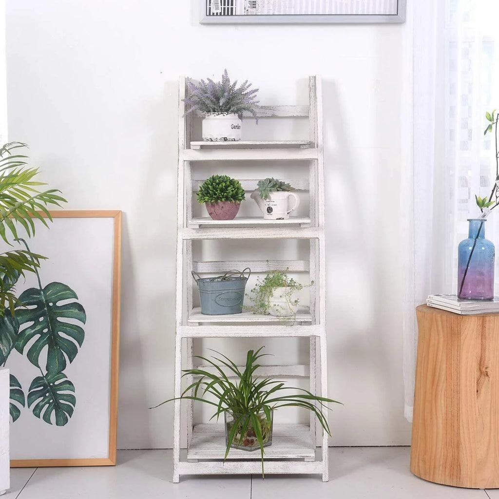 4Tier Wooden Plant Stand Foldable Ladder Shelf R699