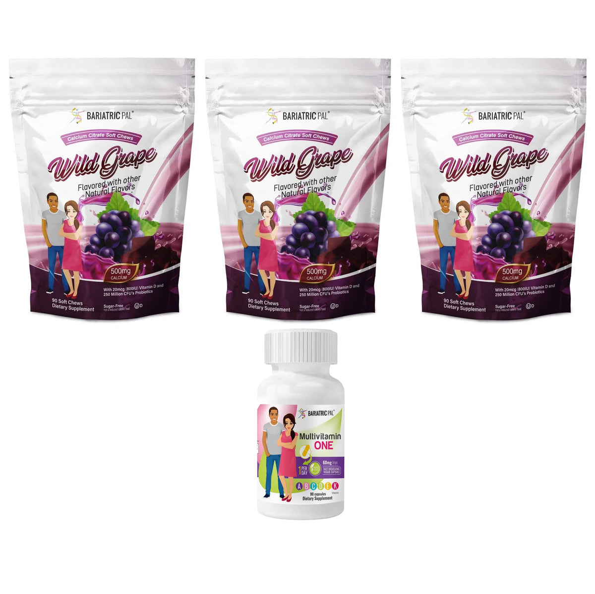 Bariatric Multivitamin Capsules 3-Month Supply with Calcium Citrate Soft Chews D905