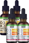 Strawberry and Vanilla Flavored D3 K2 Liquid Drops Bundle J4028