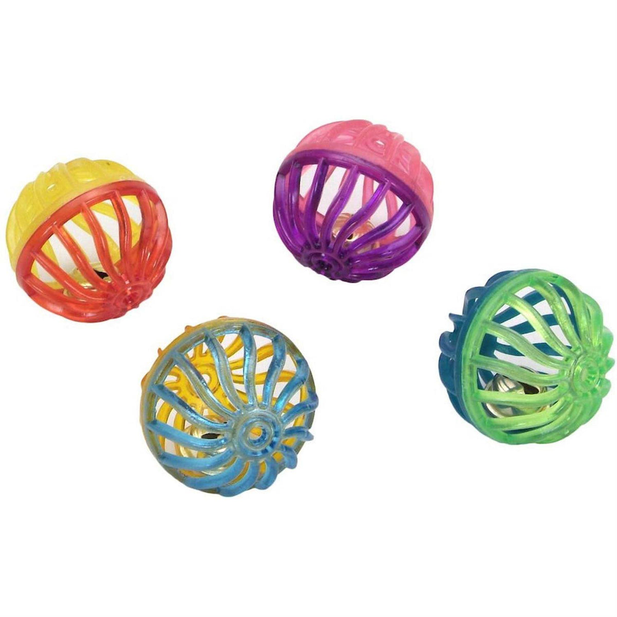 Assorted Lattice Balls Cat Toys 4/Pkg C99491