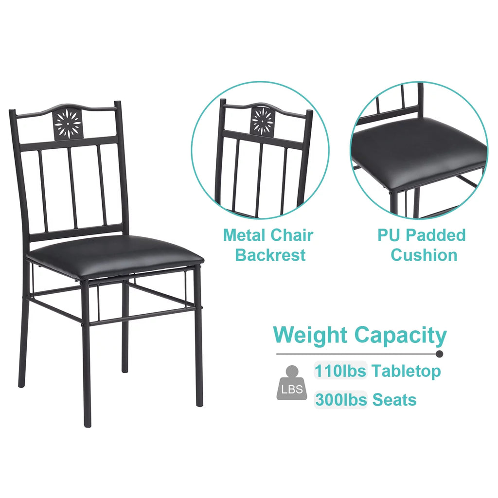 3-Piece Wooden Dining Table Set with 2 Pu Cushion Chairs X26339