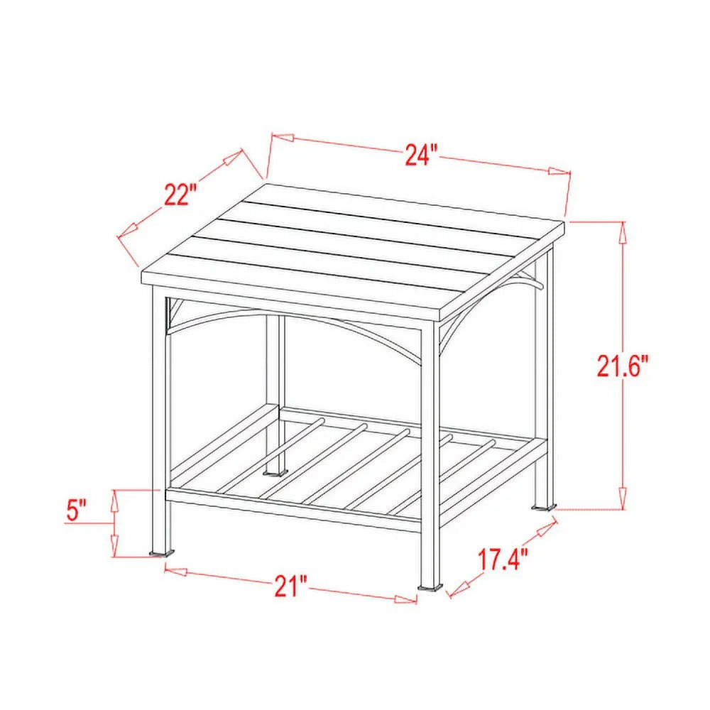 Coffee Table Set of 3 with Storage Shelf L195