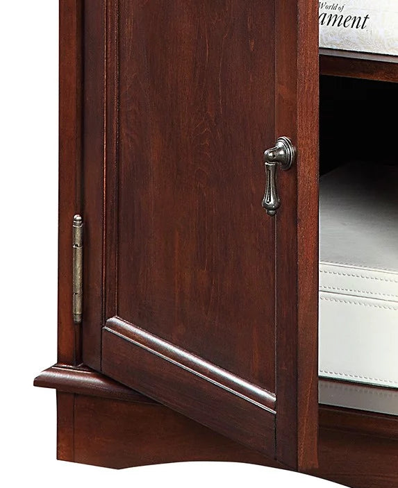 1pc Birch Veneer Side Table with USB Outlet V802388