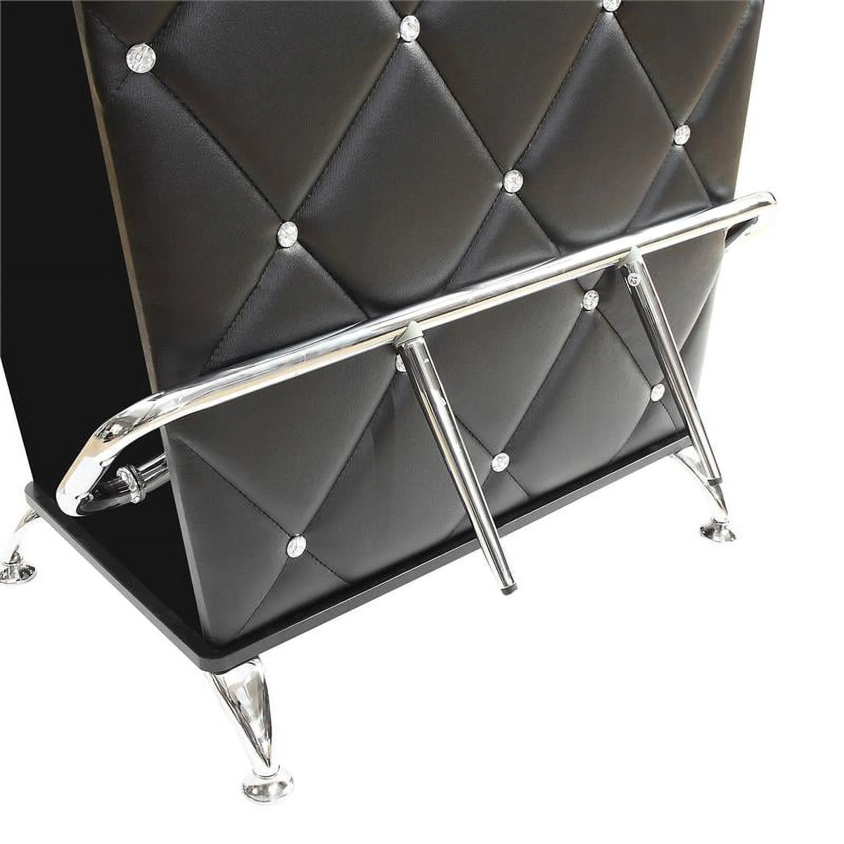Black Faux Leather Tufted Bar Table T402702