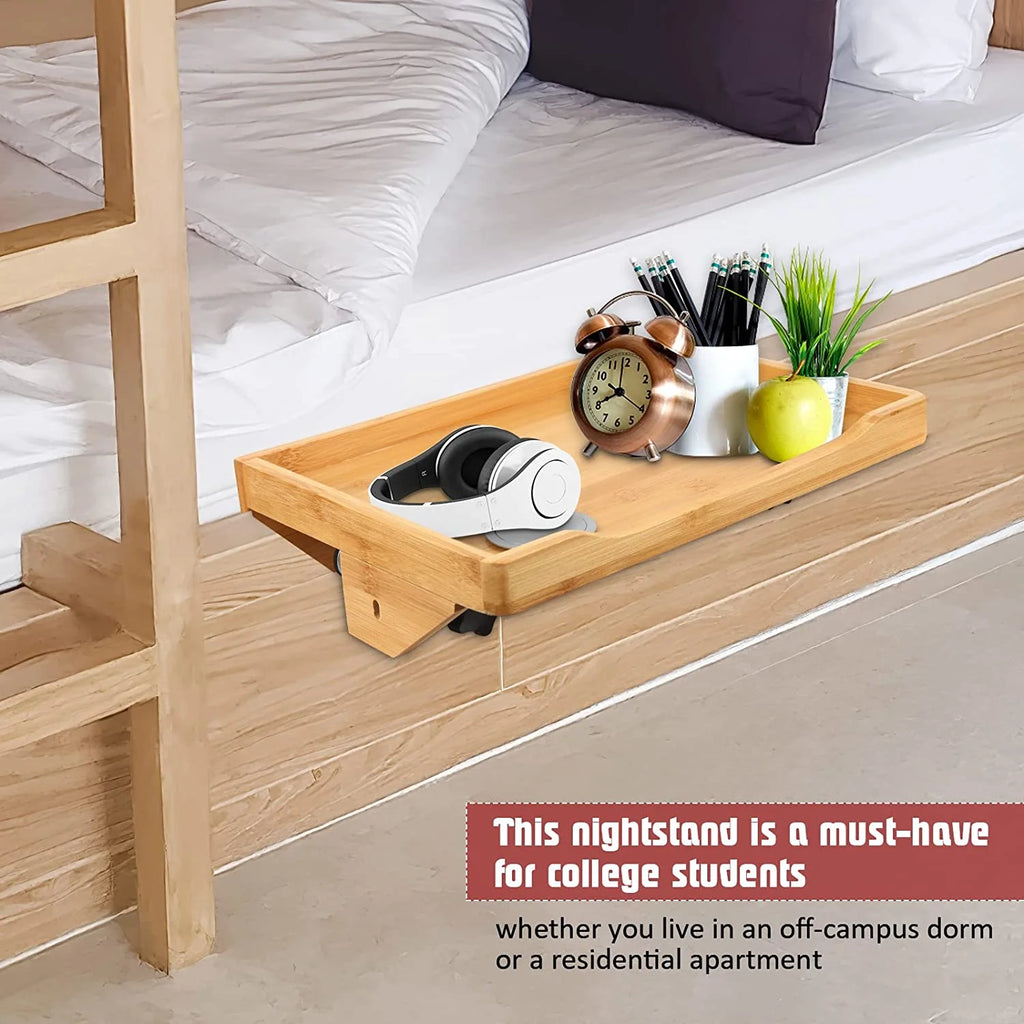 Bamboo Bedside Nightstand with 2pc S Hooks P305