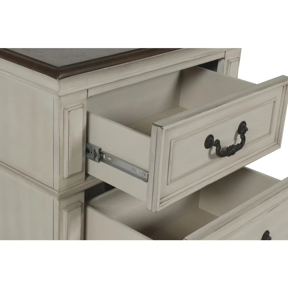 Antique White Solid Wood Frame Nightstand P82457