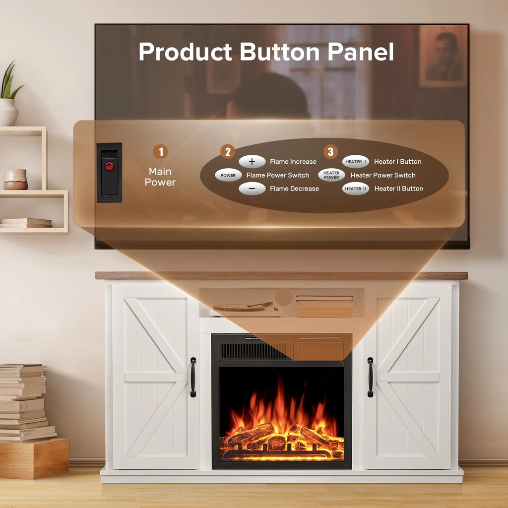 48'' Freestanding Electric Fireplace with Remote Control Y655816