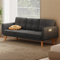 Futon Sofa Bed Upholstered Couch with Curved Arm Dark Gray E5224