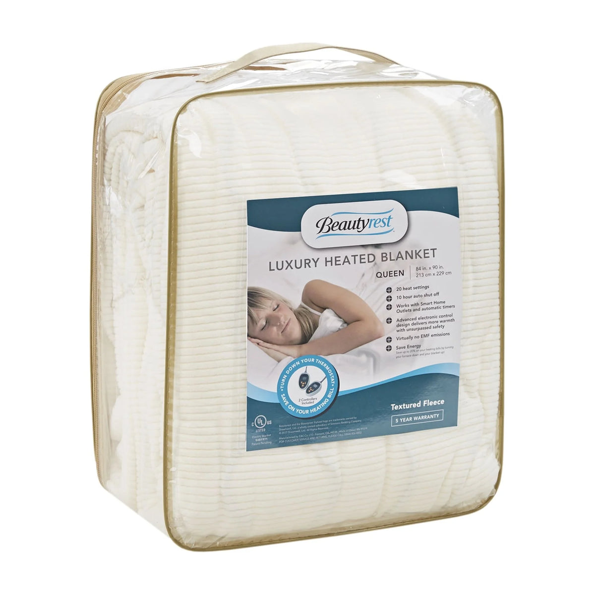 Queen Grey Microfleece Electric Heated Blanket I617