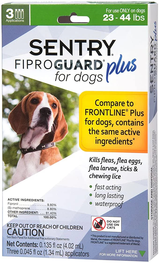 Flea and Tick Squeeze-on Drops for Dogs, 23-44 Pounds, 3 Application Z8285